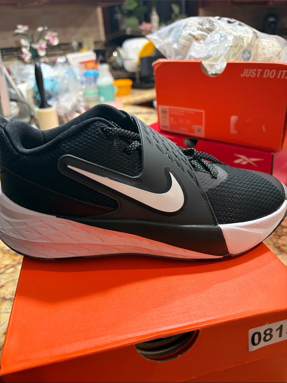 Nike Black and White Kids' Athletic Sneaker